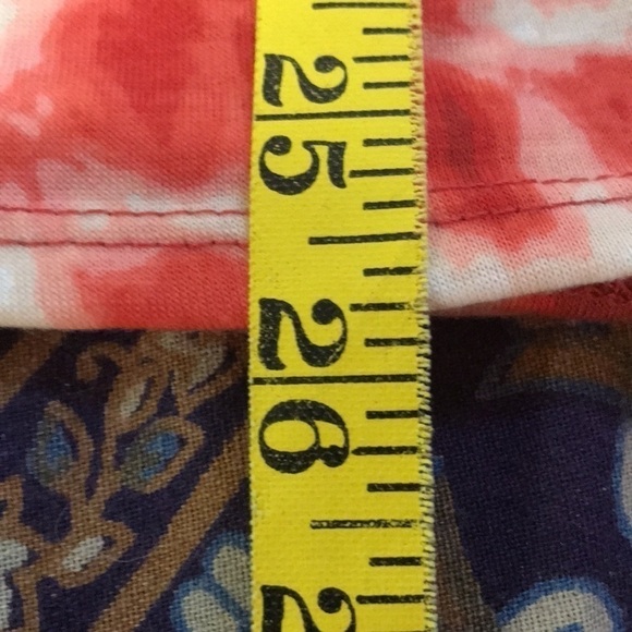 NO Boundaries Women’s Sleeveless Tunic Tie Dye With Crochet Front Neck Coral L - Picture 7 of 9